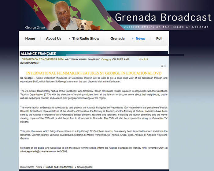 Broadcast Grenada avec l'Alliance Française