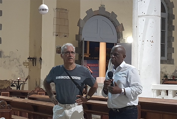 Projection dans la cathédrale avec M. Christian RAPHA, Maire de la ville